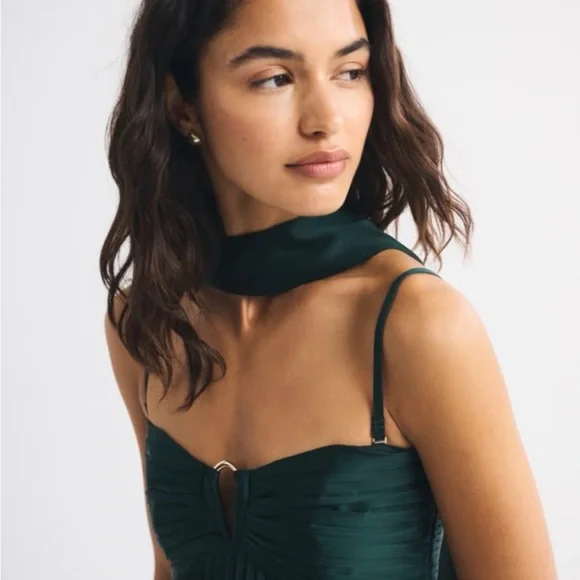 The A&F Giselle Strapless Scarf Babydoll Maxi Dress  XXS Petite - Picture 2 of 7